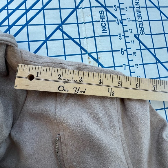 BAGATELLE Light Tan Long Fringe MOTO JACKET Microfiber Suede Fully Lined Sz XL - Picture 6 of 10